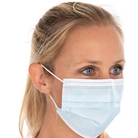 Hygostar mondmaskers blauw Type II 3-laags - hoogwaardig PP-blies, met oorlussen, latexvrij