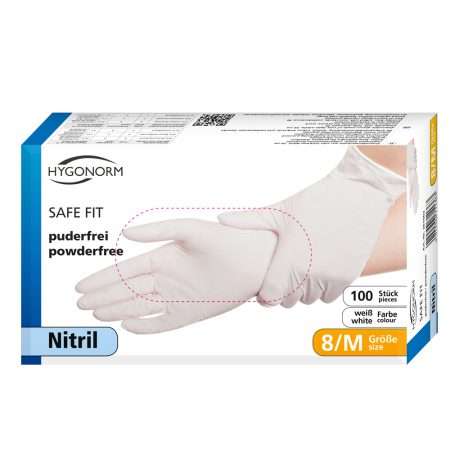 Hygonorm nitril handschoenen wit Safe Fit 100 stuks