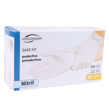 Hygonorm nitril handschoenen wit Safe Fit