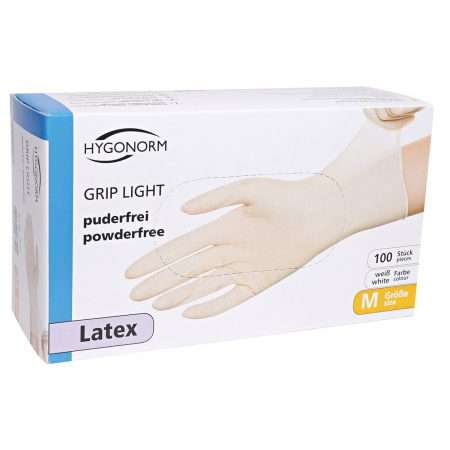 Hygonorm latex handschoenen wit Grip Light elastisch (26769 - 26759 - 26719 - 26709)