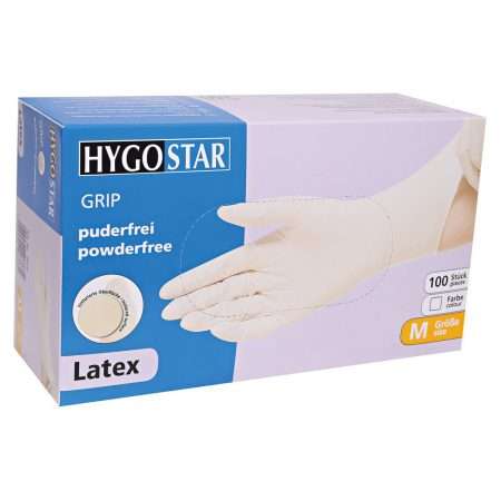 Hygostar latex handschoenen wit Grip 2670 – 2671 – 2675 – 2676 – 2677