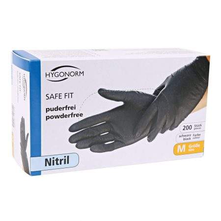 Hygonorm nitril handschoenen zwart Safe Fit 261708 – 261608 – 261508 – 261108 – 261008