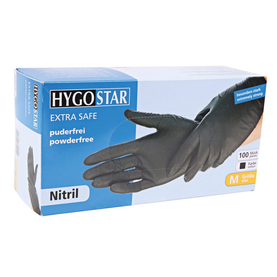 Hygostar nitril handschoenen zwart Extra Safe