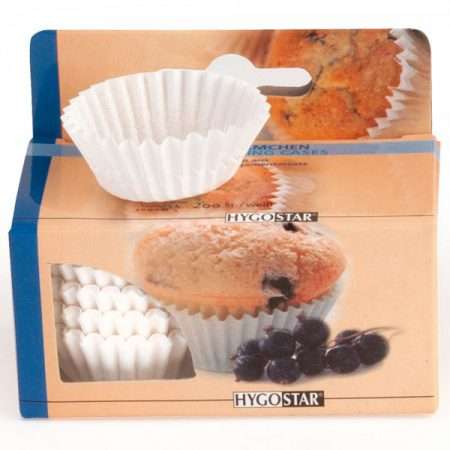 Hygostar Cupcake bakvormpjes papier wit