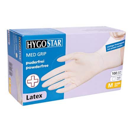 Hygostar latex handschoenen wit Med Grip - latex handschoenen zonder poeder - 2676M - 2675M - 2671M - 2670M