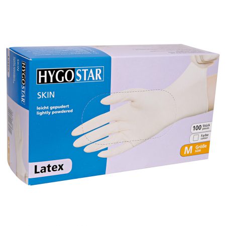 Hygostar latex handschoenen wit Skin gepoederd