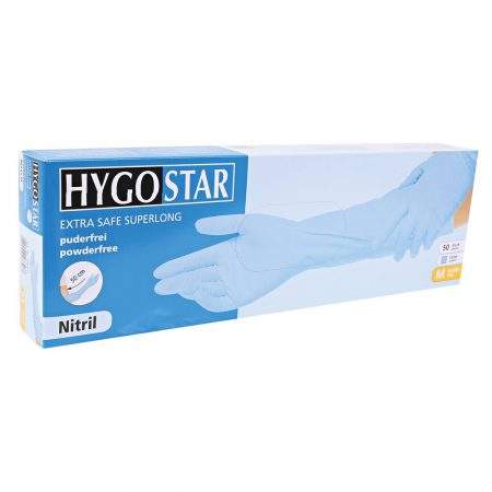 Hygostar nitril handschoenen blauw Extra Safe Long 50 cm