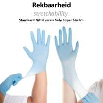 Blauwe nitril handschoenen met hoge rekbaarheid